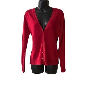 New York & Company Red Cardigan Sweater